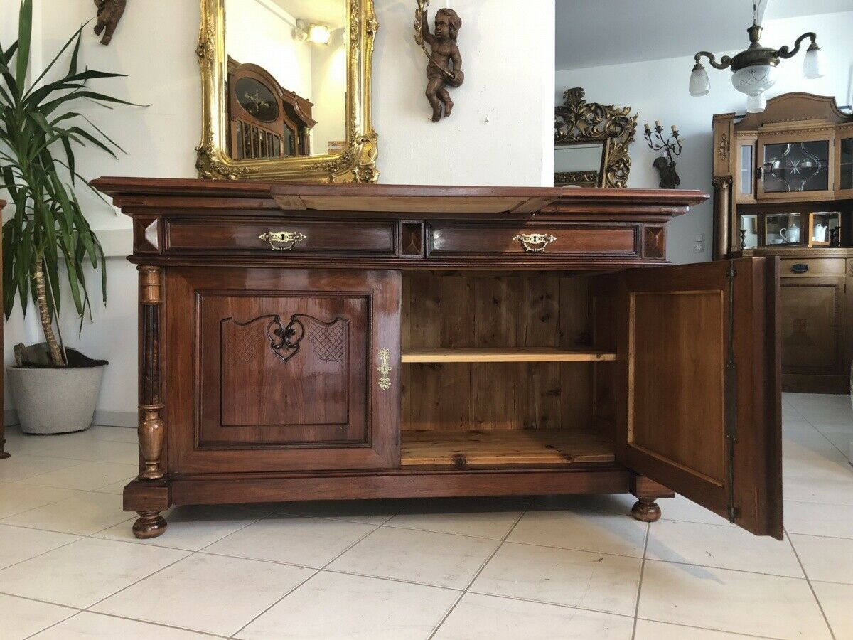 Mächtige Historismus Anrichte Sideboard Barschrank Z1704