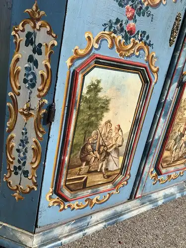 Sakraler Barocker Bauernschrank Schrank Antik bemalt Z1839