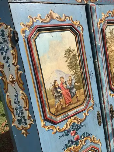 Sakraler Barocker Bauernschrank Schrank Antik bemalt Z1839