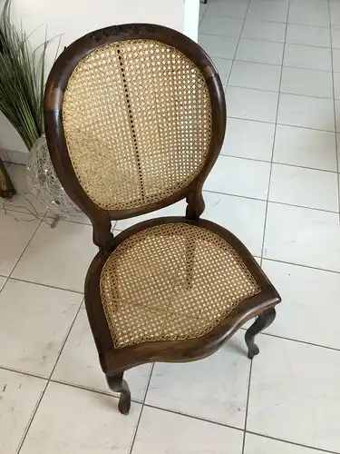 1 Stück Biedermeier Ensemble Sessel Stuhl Rattan X1876