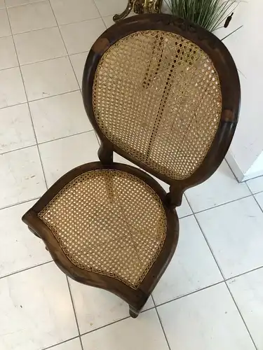 1 Stück Biedermeier Ensemble Sessel Stuhl Rattan X1876