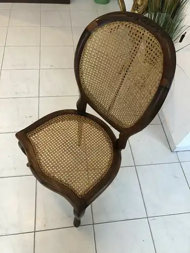 1 Stück Biedermeier Ensemble Sessel Stuhl Rattan X1876