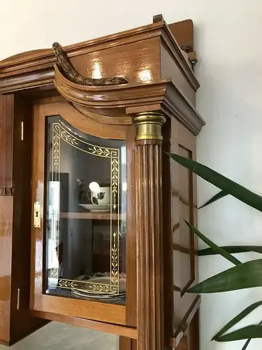 Restaurierte Jugendstil Säulenanrichte Aufsatzbuffet Vitrine Z1625