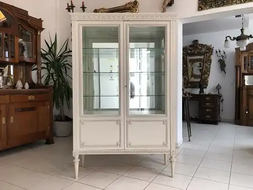 Prächtige Klassizismus Bücherschrank Vitrine Glasschrank Z1673