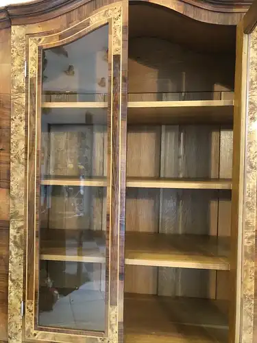 Authentische Barock Bücherschrank Vitrinenschrank um 1860 Marketerien  Z2140