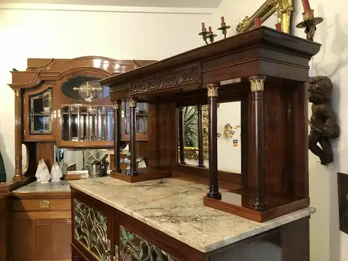 Erlesene Jugendstil Säulenanrichte Etagere  Vitrine Z2179