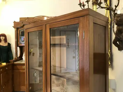 Originale Jugendstil Vitrine Vitrinenschrank Bücherschrank Z2244