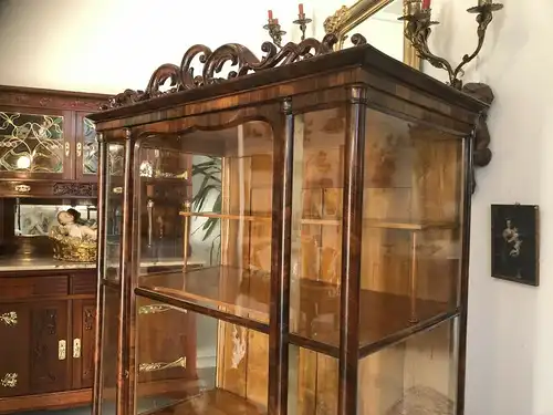 Originale Biedermeier Vitrine Traumexemplar Sammlervitrine E1001