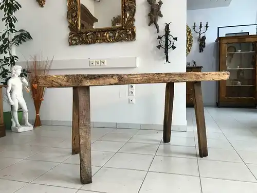 Uriger Hacktisch Designer Tisch Bauerntisch Hüttentisch W3259