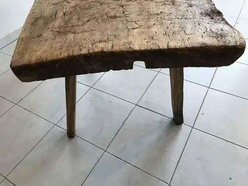 Uriger Hacktisch Designer Tisch Bauerntisch Hüttentisch W3259