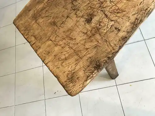 Uriger Hacktisch Designer Tisch Bauerntisch Hüttentisch W3259