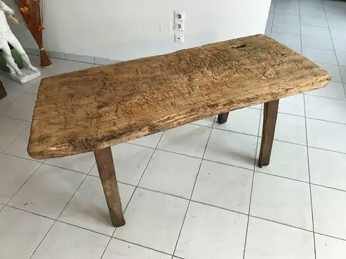 Uriger Hacktisch Designer Tisch Bauerntisch Hüttentisch W3259