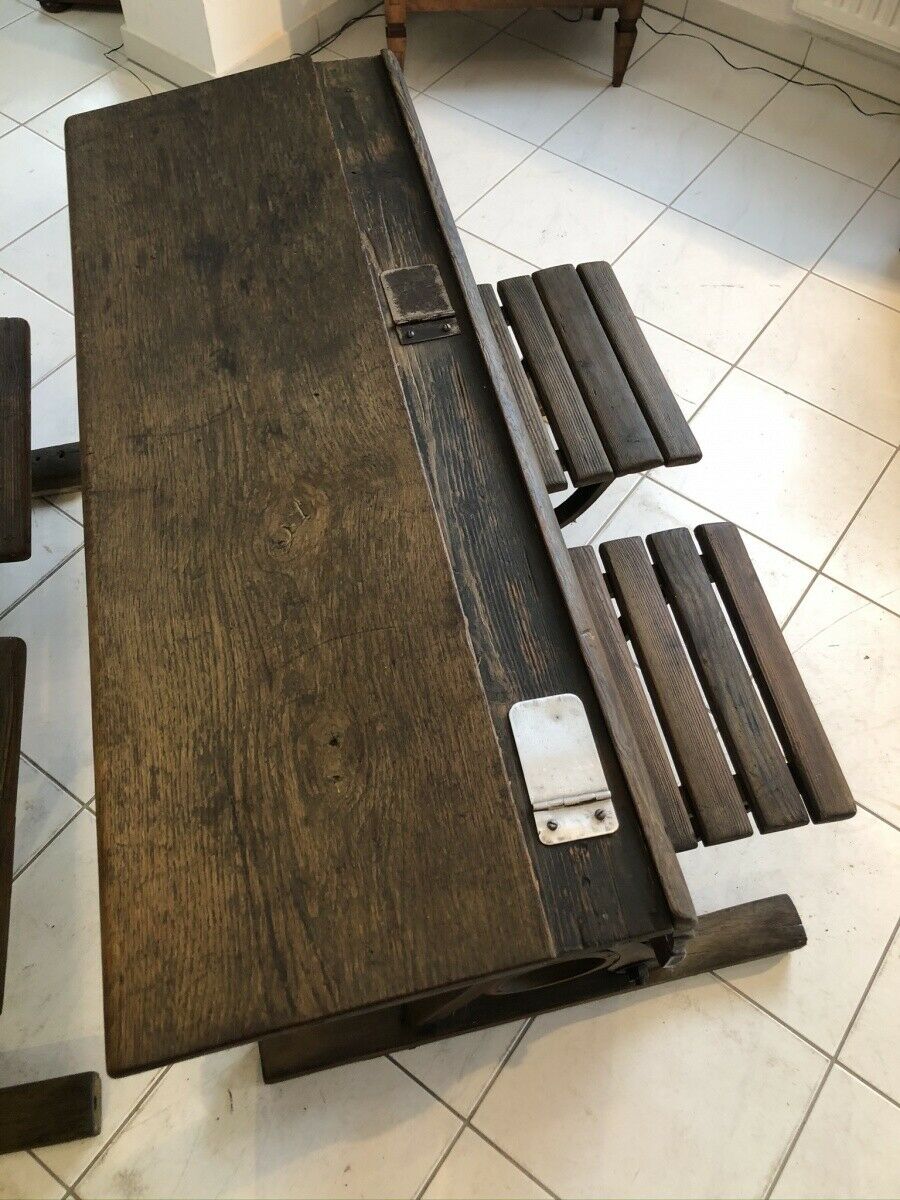 Alte Kinderbank Schulbank Kinderschreibtisch Doppelschulbank Z2257 Nr