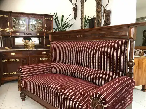Traumhaftes Gründerzeit Sofa Königssofa Prunksofa Hochlehnsofa E1464