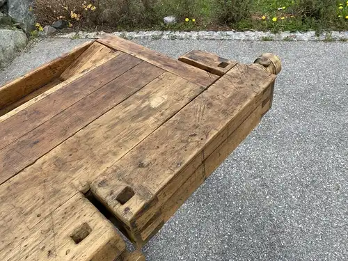 Urige alte Hobelbank, Werkbank, Schreinerbank restauriert - breite 202cm A2521