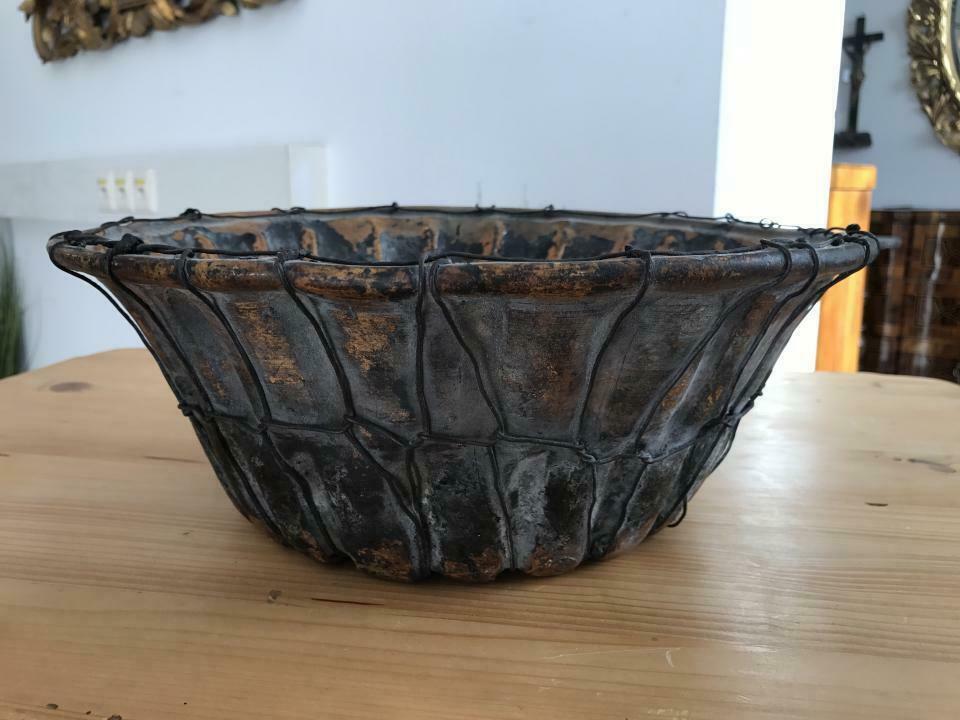 Terrakotta Steinzeug Backform Kuchenform glasiert & reliefiert 19.Jh