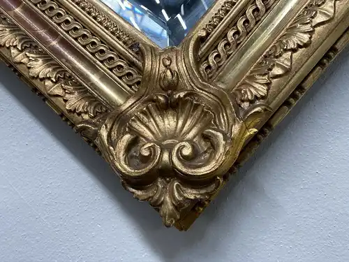 originaler Florentinerspiegel Ritterspiegel vergoldet Akanthusblattschnitzkunst