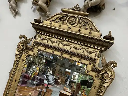 Florentiner Rahmen Spiegel vergoldet Original i1288