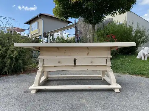 massiver Jogltisch Bauerntisch Naturholz Fichte Hüttentisch 180 x 120 E1936