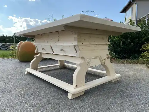 massiver Jogltisch Bauerntisch Naturholz Fichte Hüttentisch 180 x 120 E1936