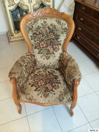 Fauteuil Brokatbezug Barockstil Armlehnstuhl Traum! Nr. 6758