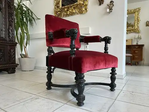 wunderschöner Historismus Fauteuil Armlehnstuhl A3021