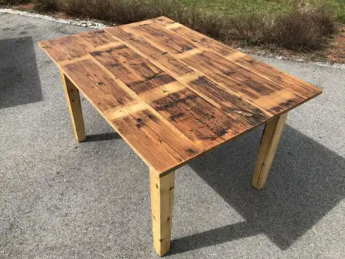 uriger Tisch Bauerntisch Jogltisch Landhaustisch Naturholz Brettholztisch 1,40m