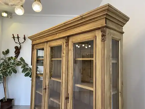 Vitrine Bauernvitrine Naturholz Bücherschrank i2110