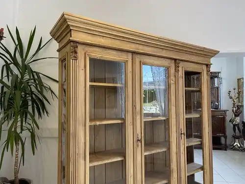 Vitrine Bauernvitrine Naturholz Bücherschrank i2110