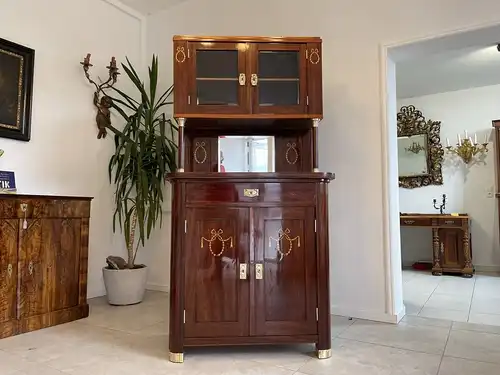 Jugendstil Kredenz Bücherschrank Restauriert B1061