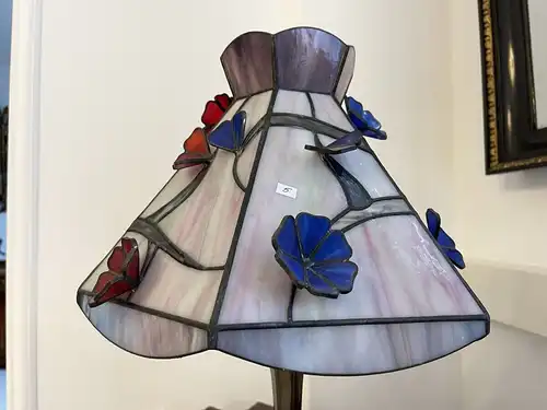 Echtglas Lampe Tiffany Glaskunst Eckig Klaunser Kl5