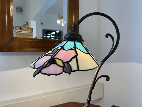 Echtglas Schreibtisch Lampe Tiffany Glaskunst Klaunser kl14-1