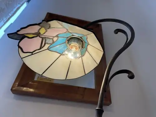 Echtglas Schreibtisch Lampe Tiffany Glaskunst Klaunser kl14-1