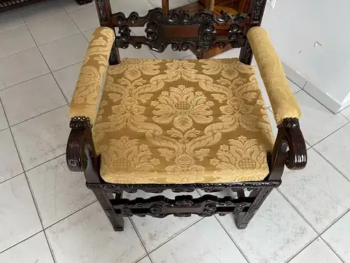 originaler Fauteuil Stuhl Königssessel Jagdsessel Barock A2847