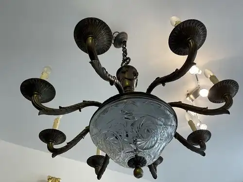 Historismus Prunkleuchter Leuchter Messingluster A3142