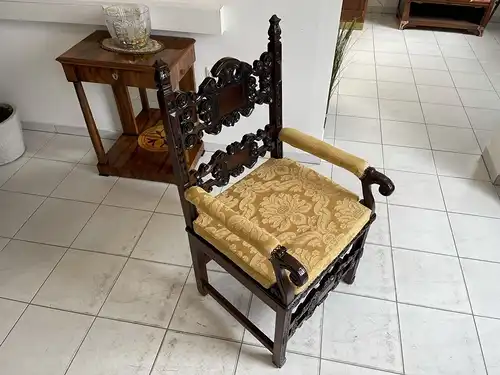 originaler Fauteuil Stuhl Königssessel Jagdsessel Barock A2847