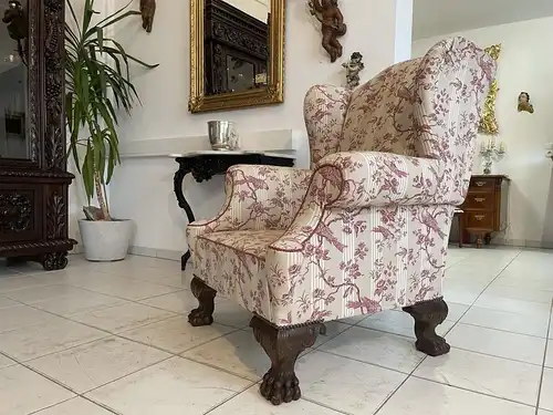 originaler Historismus Ohrenfauteuil Ohrensessel A2890