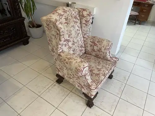 originaler Historismus Ohrenfauteuil Ohrensessel A2890