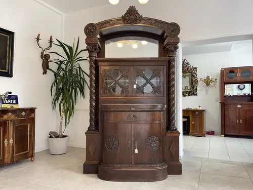 Originales Historismus Aufsatzbuffet Altarschrank B1533