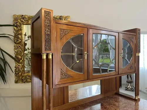 Jugendstil Aufsatzbuffet Bücherschrank Restauriert B1522