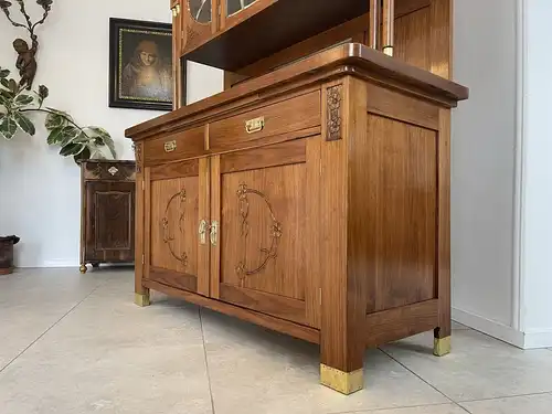 Jugendstil Aufsatzbuffet Bücherschrank Restauriert B1522