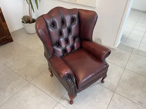 exclusiver Chesterfield Ohrenfauteuil Ohrenstuhl B1780