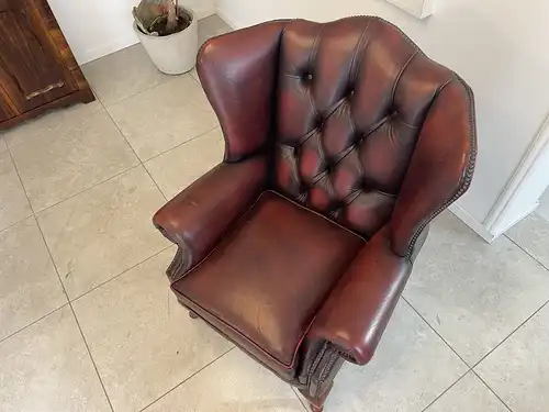 exclusiver Chesterfield Ohrenfauteuil Ohrenstuhl B1780