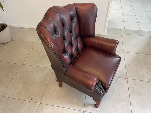 exclusiver Chesterfield Ohrenfauteuil Ohrenstuhl B1780