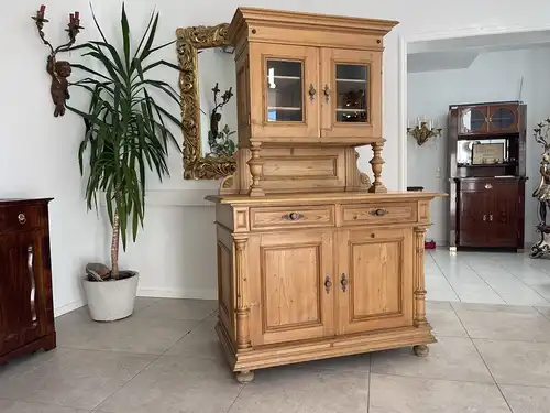 Gründerzeit Aufsatzkommode Vitrinenschrank B1832