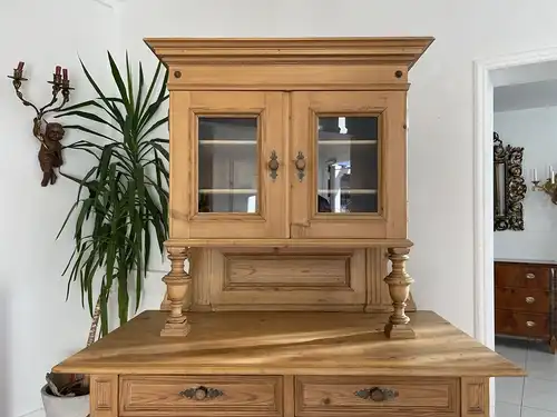 Gründerzeit Aufsatzkommode Vitrinenschrank B1832