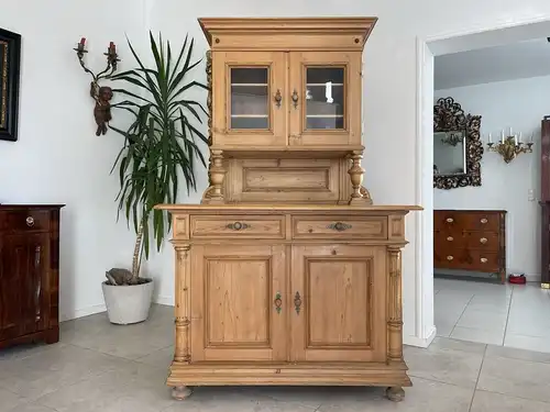 Gründerzeit Aufsatzkommode Vitrinenschrank B1832