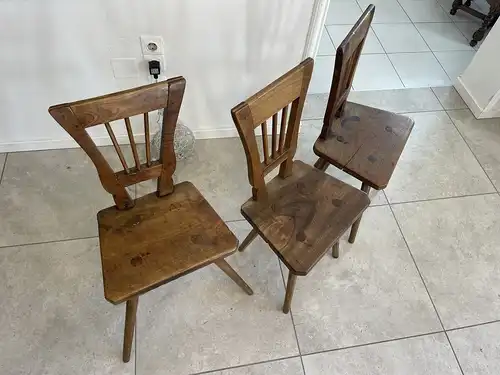 3 originale Bauernsessel Sessel Brettstühle B1955
