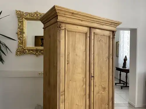 bäuerlicher Kleiderschrank Naturholz Bauernschrank i2286