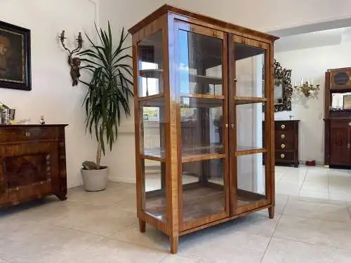 Biedermeier Vitrine Bücherschrank Kirschholz A4236